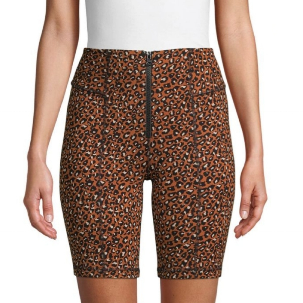 Free People Animal Print Biker Shorts - Size Medium - Picture 8 of 8